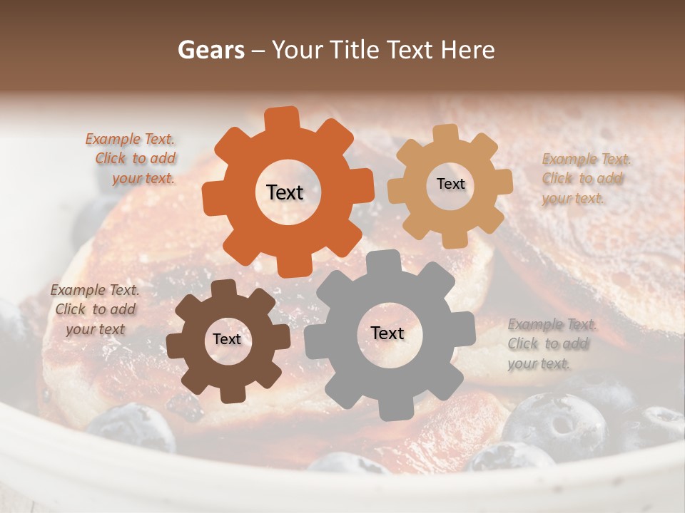 A White Bowl Filled With Pancakes And Blueberries PowerPoint Template