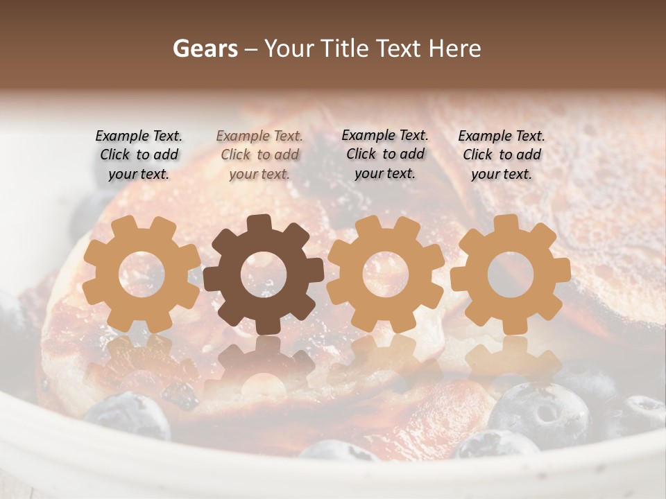 A White Bowl Filled With Pancakes And Blueberries PowerPoint Template