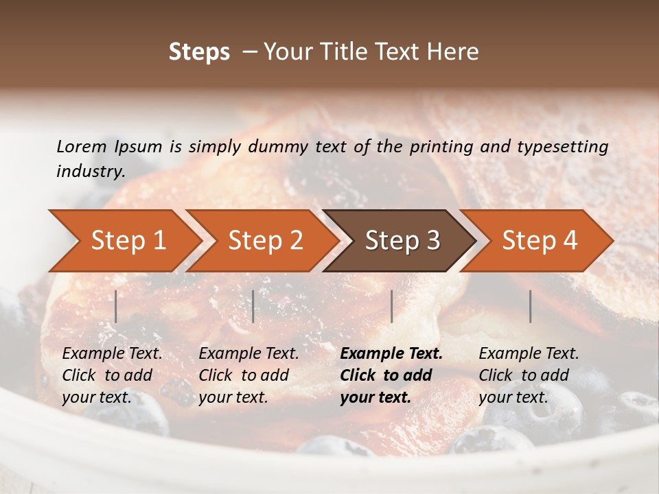 A White Bowl Filled With Pancakes And Blueberries PowerPoint Template