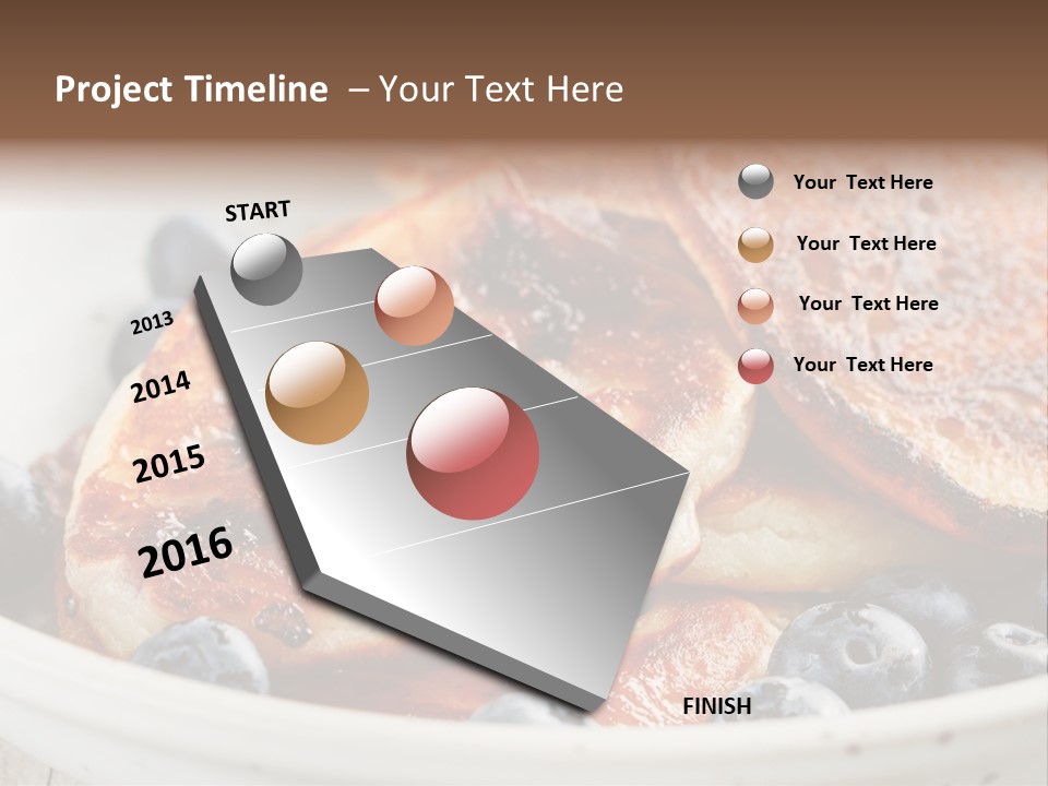 A White Bowl Filled With Pancakes And Blueberries PowerPoint Template