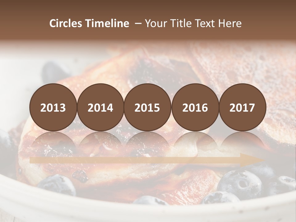 A White Bowl Filled With Pancakes And Blueberries PowerPoint Template