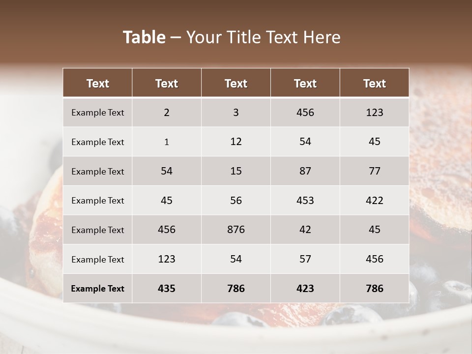 A White Bowl Filled With Pancakes And Blueberries PowerPoint Template