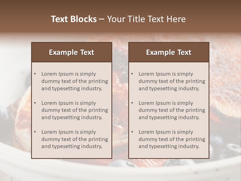 A White Bowl Filled With Pancakes And Blueberries PowerPoint Template