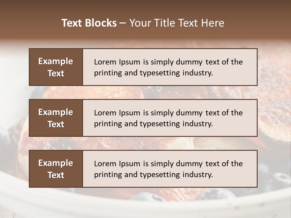 A White Bowl Filled With Pancakes And Blueberries PowerPoint Template