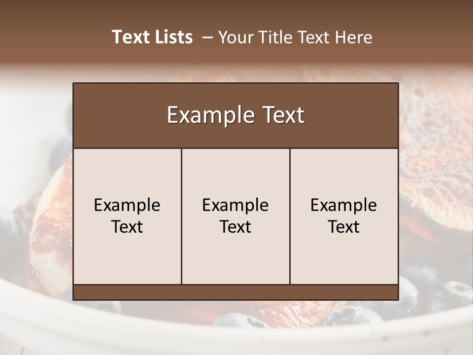 A White Bowl Filled With Pancakes And Blueberries PowerPoint Template