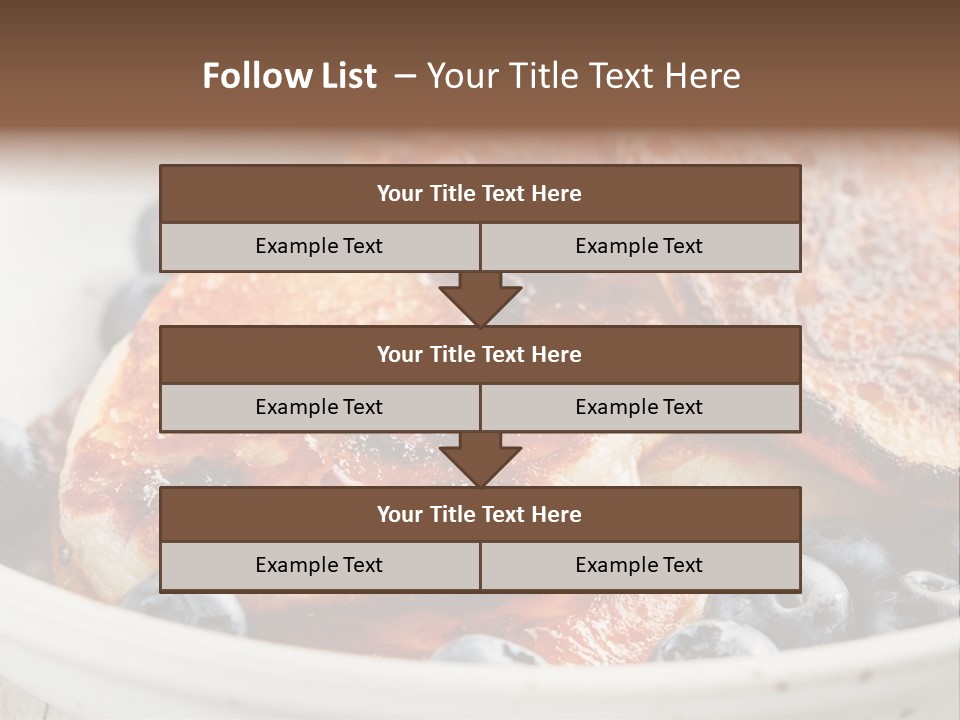 A White Bowl Filled With Pancakes And Blueberries PowerPoint Template