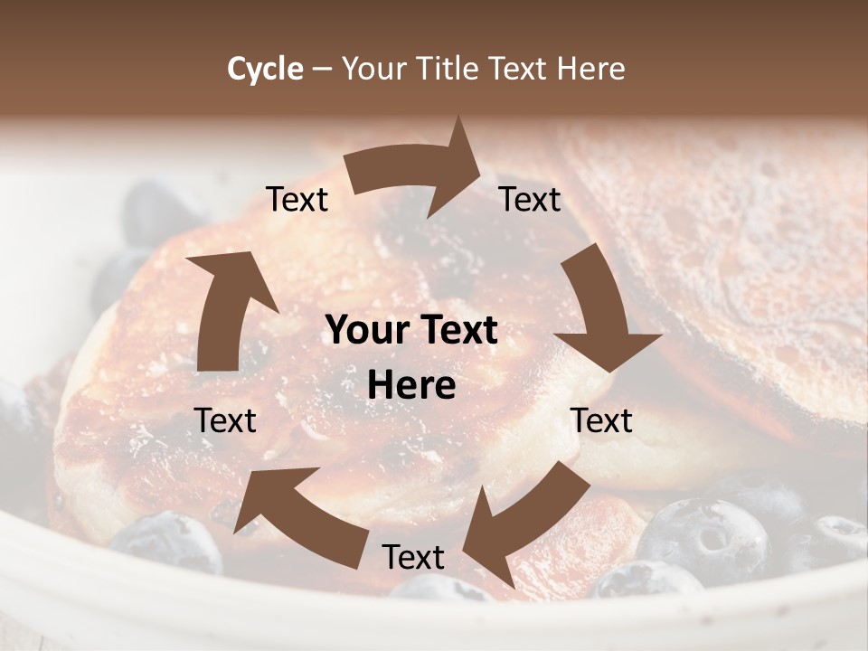 A White Bowl Filled With Pancakes And Blueberries PowerPoint Template