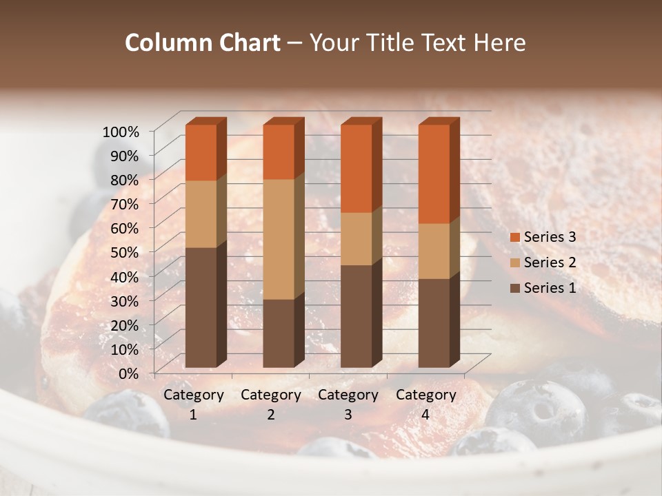 A White Bowl Filled With Pancakes And Blueberries PowerPoint Template