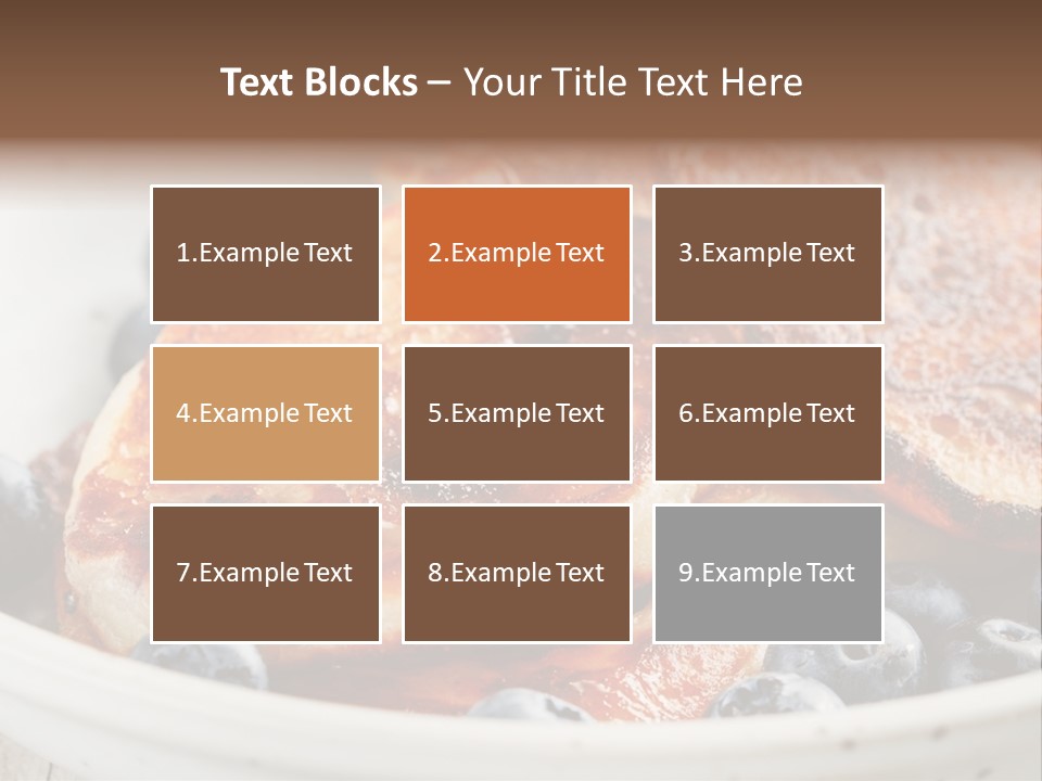 A White Bowl Filled With Pancakes And Blueberries PowerPoint Template