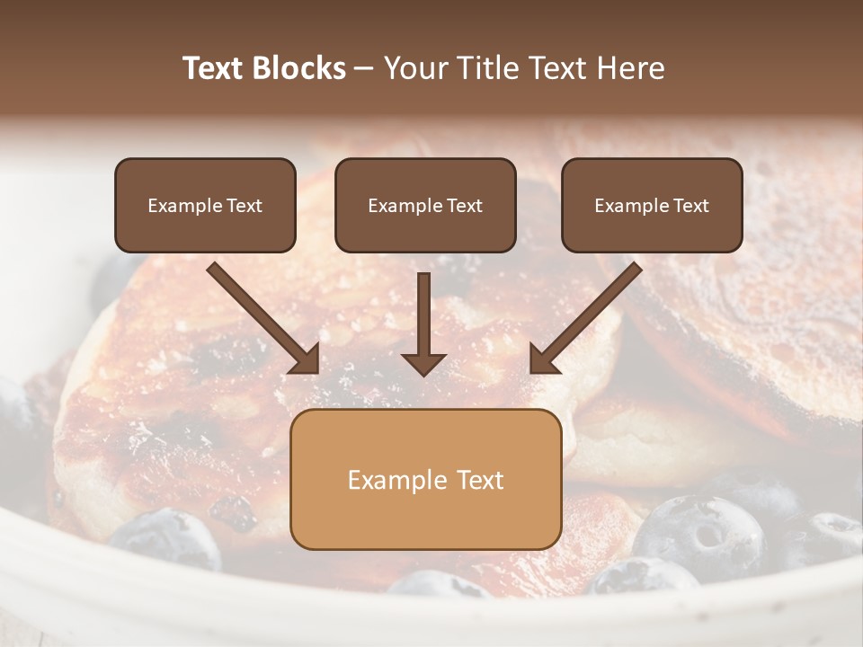 A White Bowl Filled With Pancakes And Blueberries PowerPoint Template