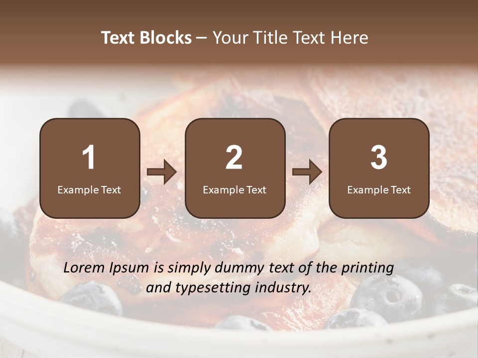 A White Bowl Filled With Pancakes And Blueberries PowerPoint Template