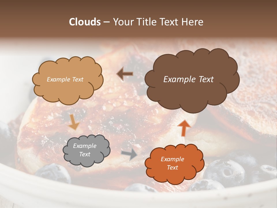 A White Bowl Filled With Pancakes And Blueberries PowerPoint Template