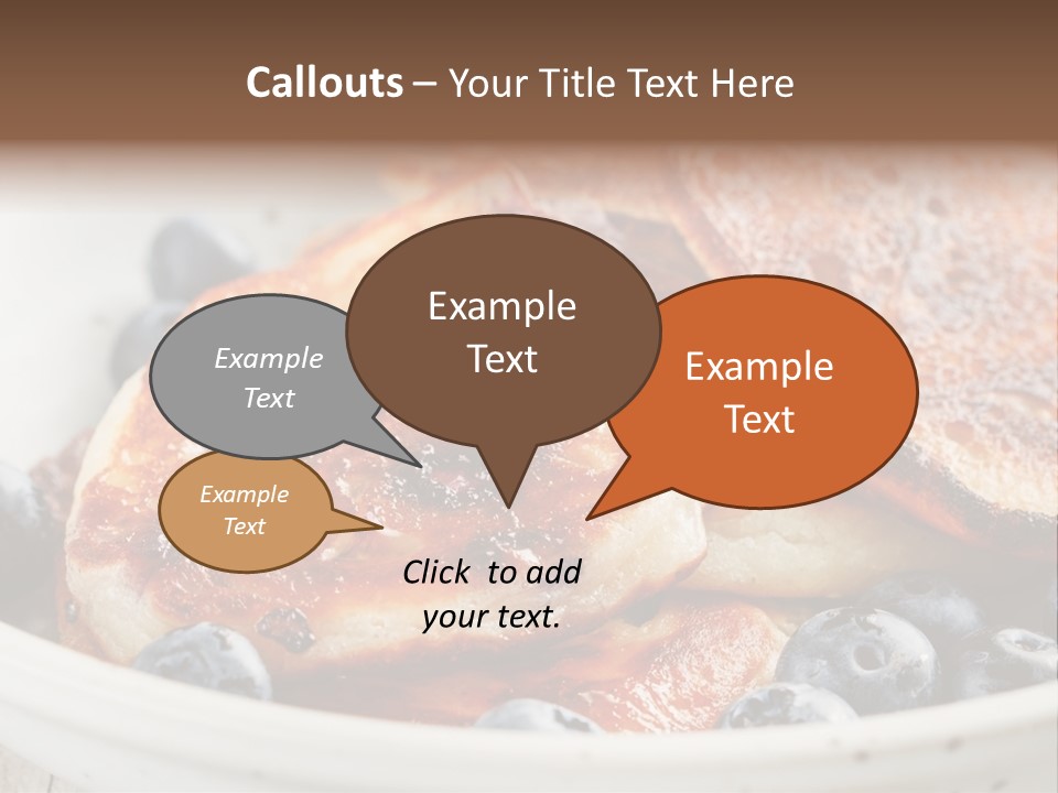 A White Bowl Filled With Pancakes And Blueberries PowerPoint Template
