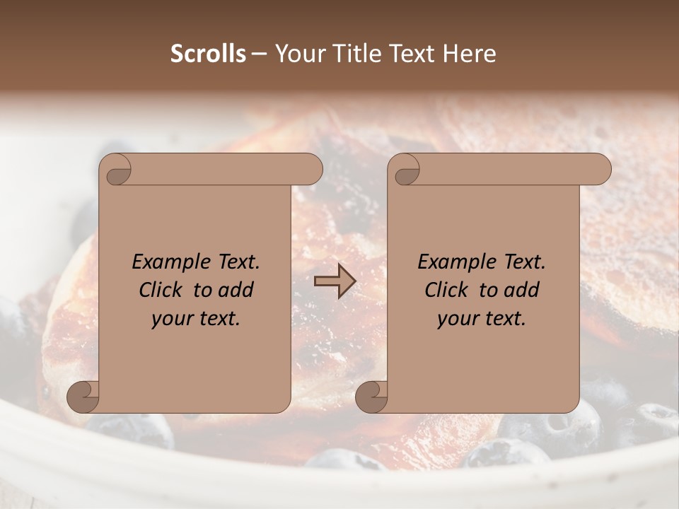 A White Bowl Filled With Pancakes And Blueberries PowerPoint Template