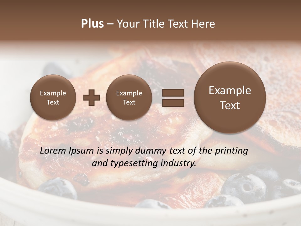 A White Bowl Filled With Pancakes And Blueberries PowerPoint Template