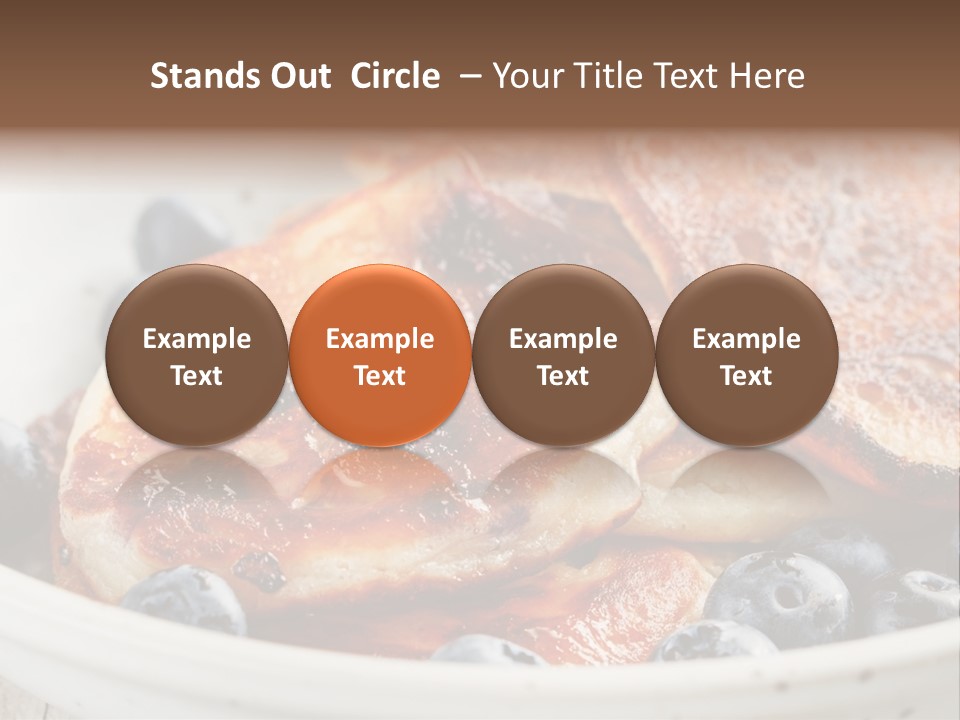 A White Bowl Filled With Pancakes And Blueberries PowerPoint Template