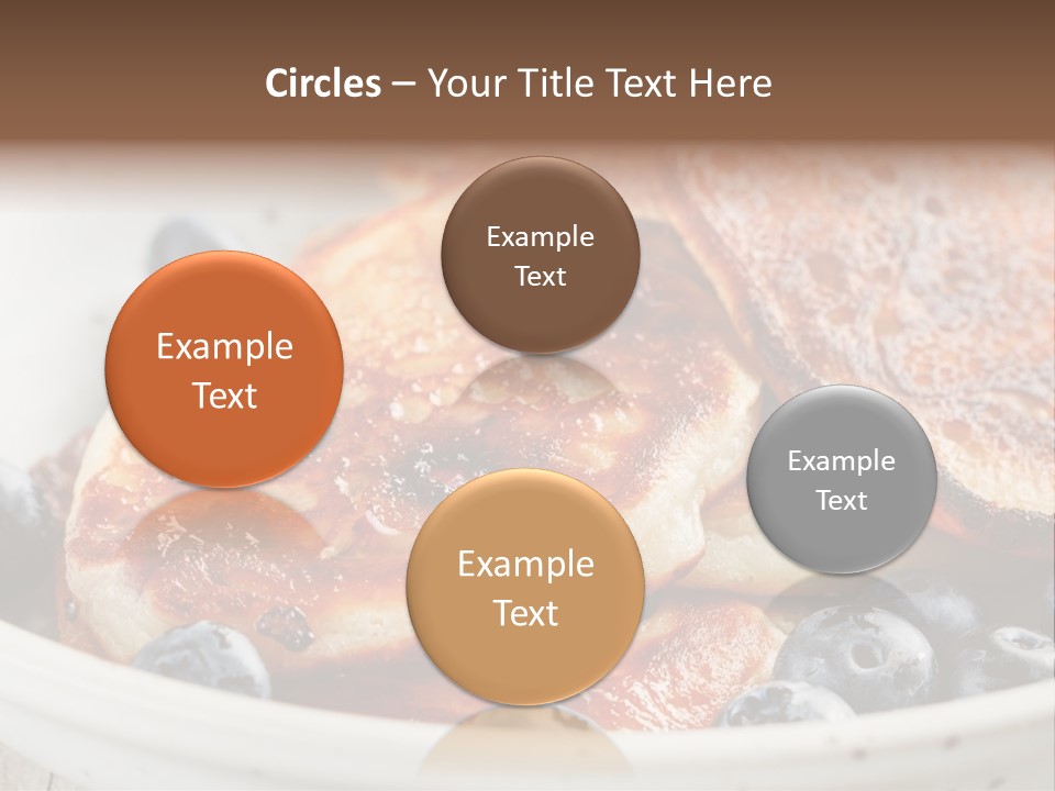 A White Bowl Filled With Pancakes And Blueberries PowerPoint Template