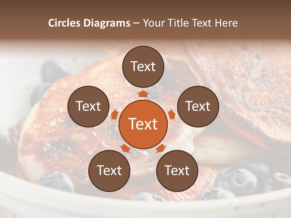 A White Bowl Filled With Pancakes And Blueberries PowerPoint Template