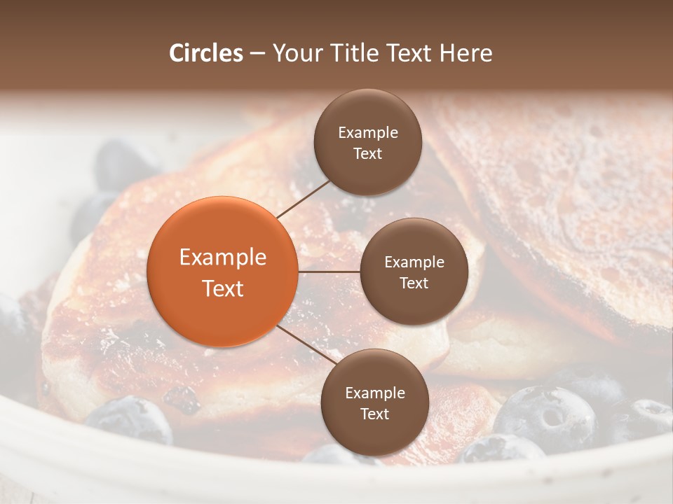 A White Bowl Filled With Pancakes And Blueberries PowerPoint Template