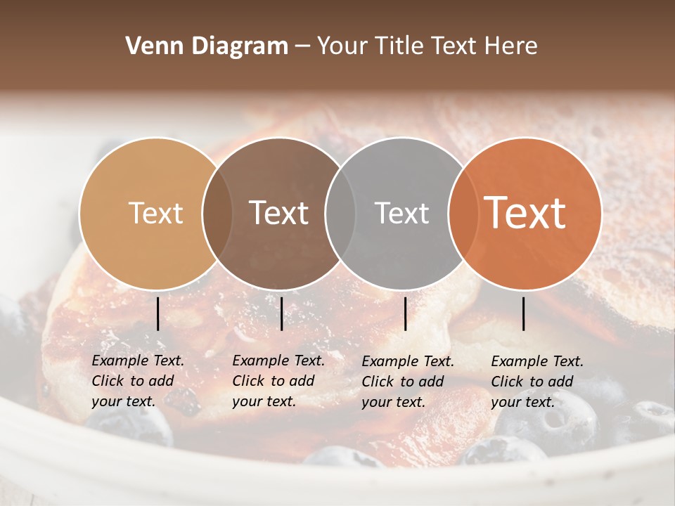 A White Bowl Filled With Pancakes And Blueberries PowerPoint Template