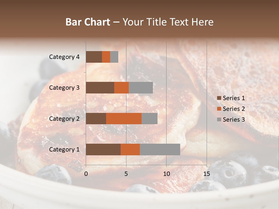 A White Bowl Filled With Pancakes And Blueberries PowerPoint Template