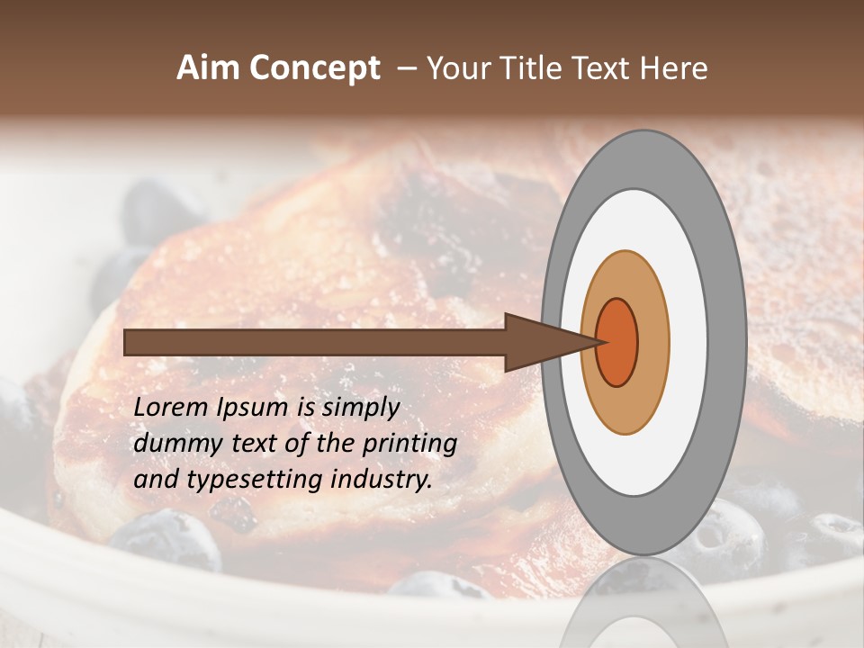 A White Bowl Filled With Pancakes And Blueberries PowerPoint Template
