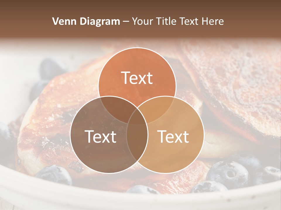A White Bowl Filled With Pancakes And Blueberries PowerPoint Template