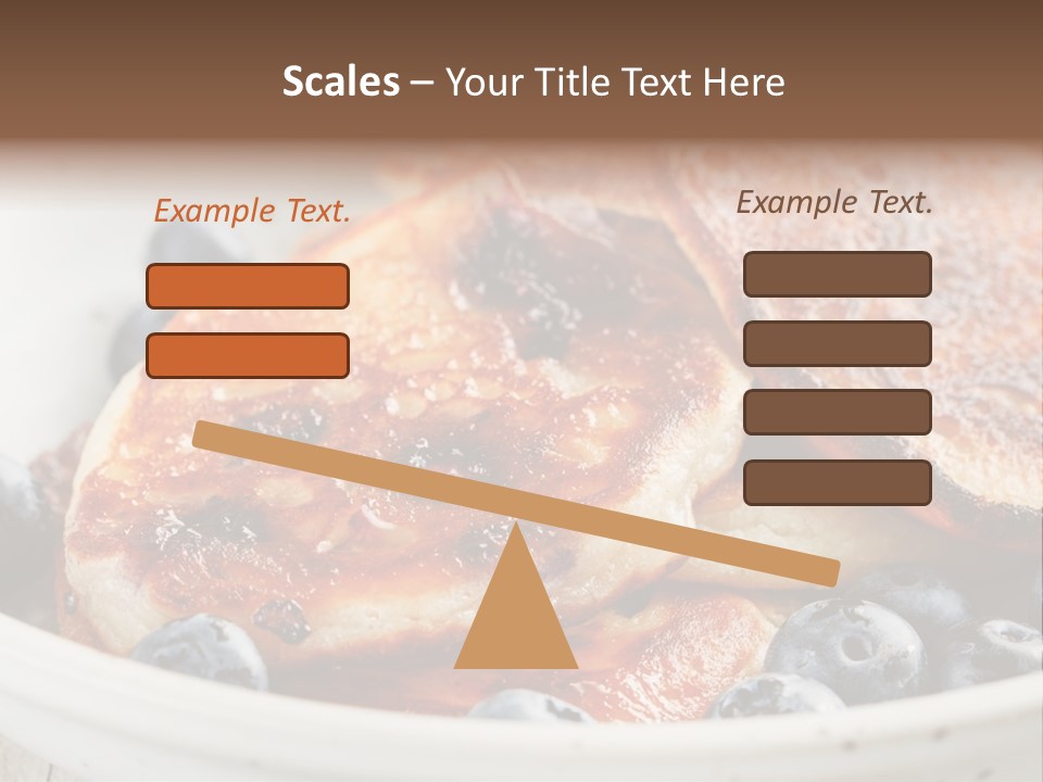 A White Bowl Filled With Pancakes And Blueberries PowerPoint Template