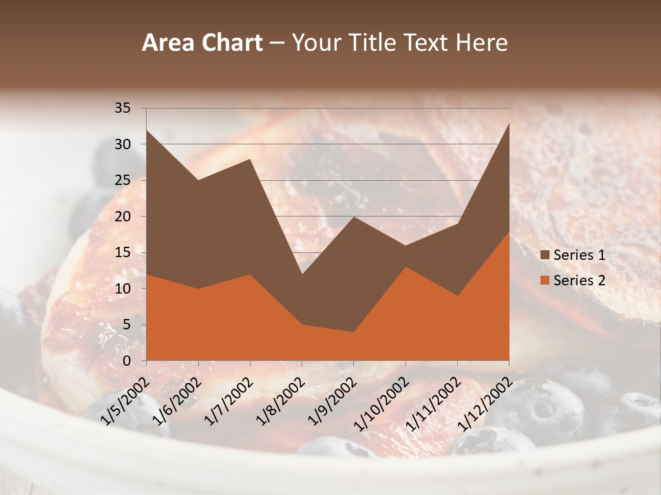 A White Bowl Filled With Pancakes And Blueberries PowerPoint Template