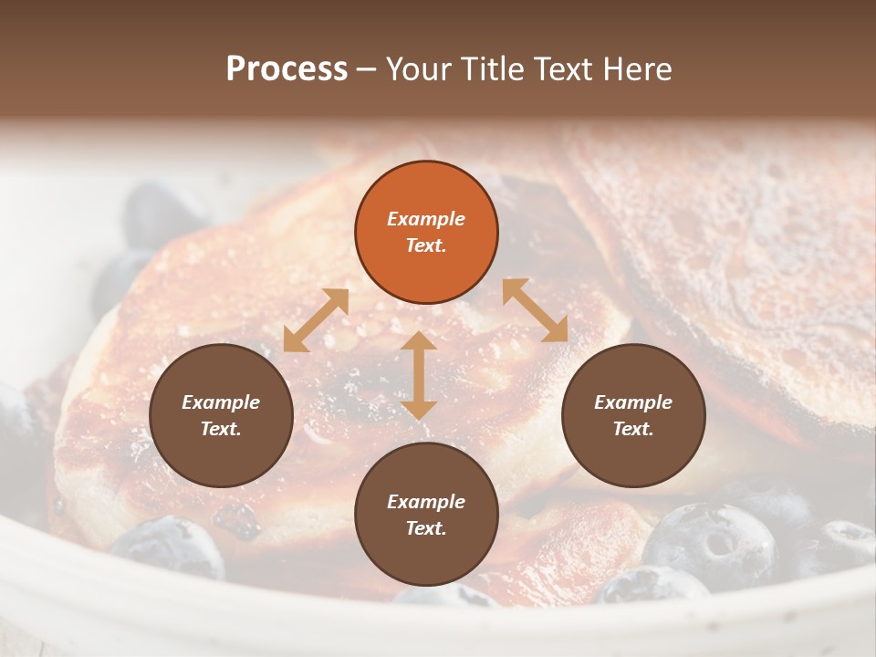 A White Bowl Filled With Pancakes And Blueberries PowerPoint Template