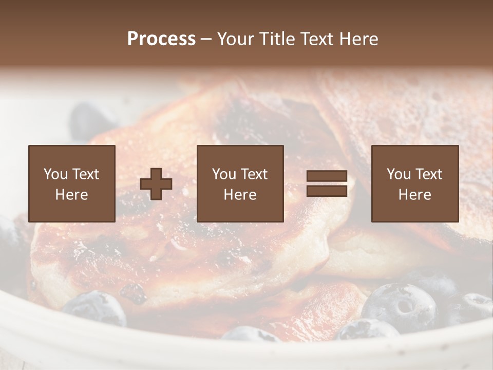 A White Bowl Filled With Pancakes And Blueberries PowerPoint Template