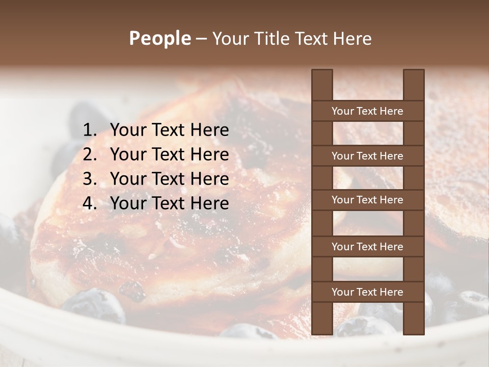 A White Bowl Filled With Pancakes And Blueberries PowerPoint Template