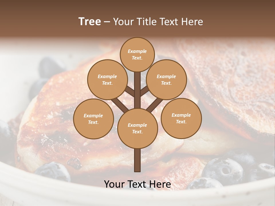 A White Bowl Filled With Pancakes And Blueberries PowerPoint Template