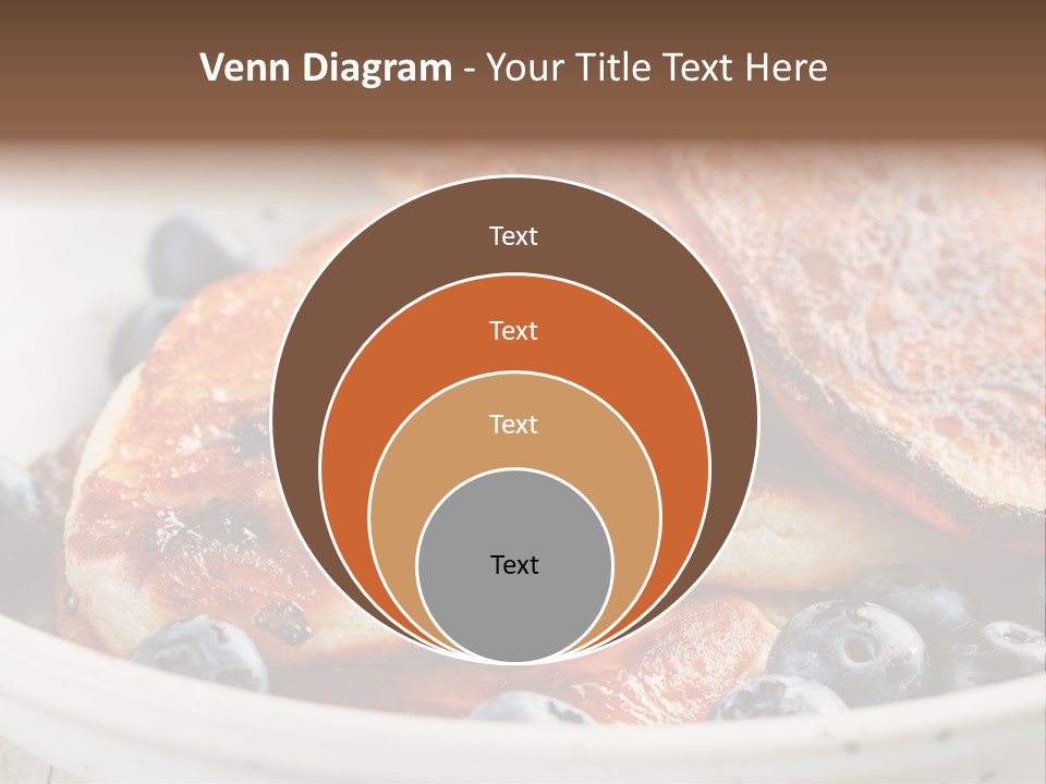 A White Bowl Filled With Pancakes And Blueberries PowerPoint Template