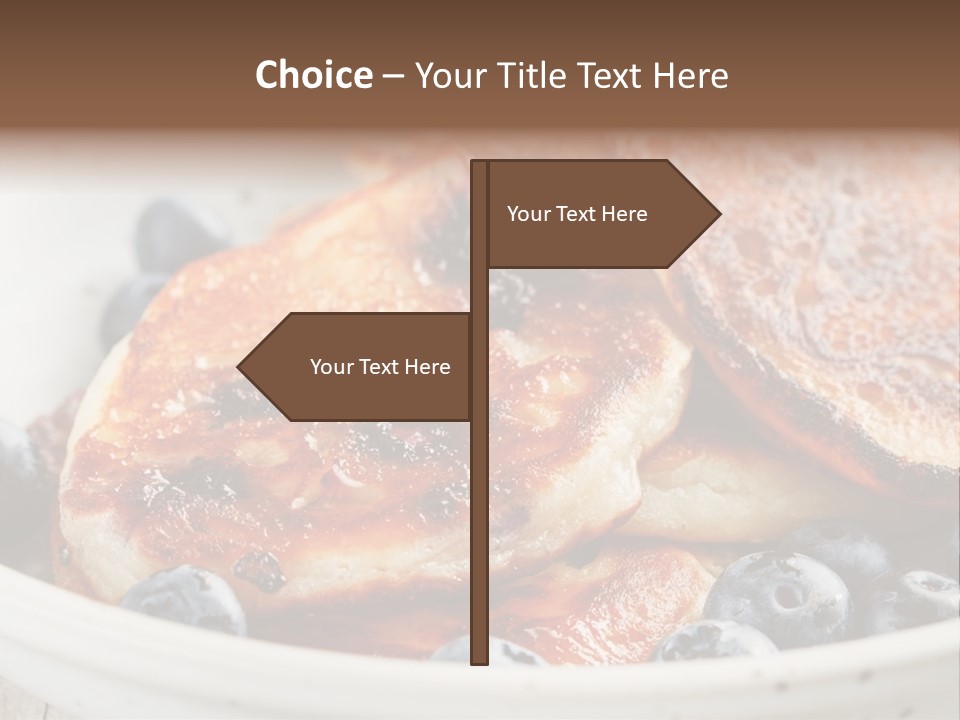 A White Bowl Filled With Pancakes And Blueberries PowerPoint Template