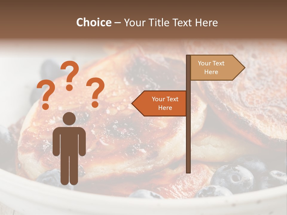 A White Bowl Filled With Pancakes And Blueberries PowerPoint Template