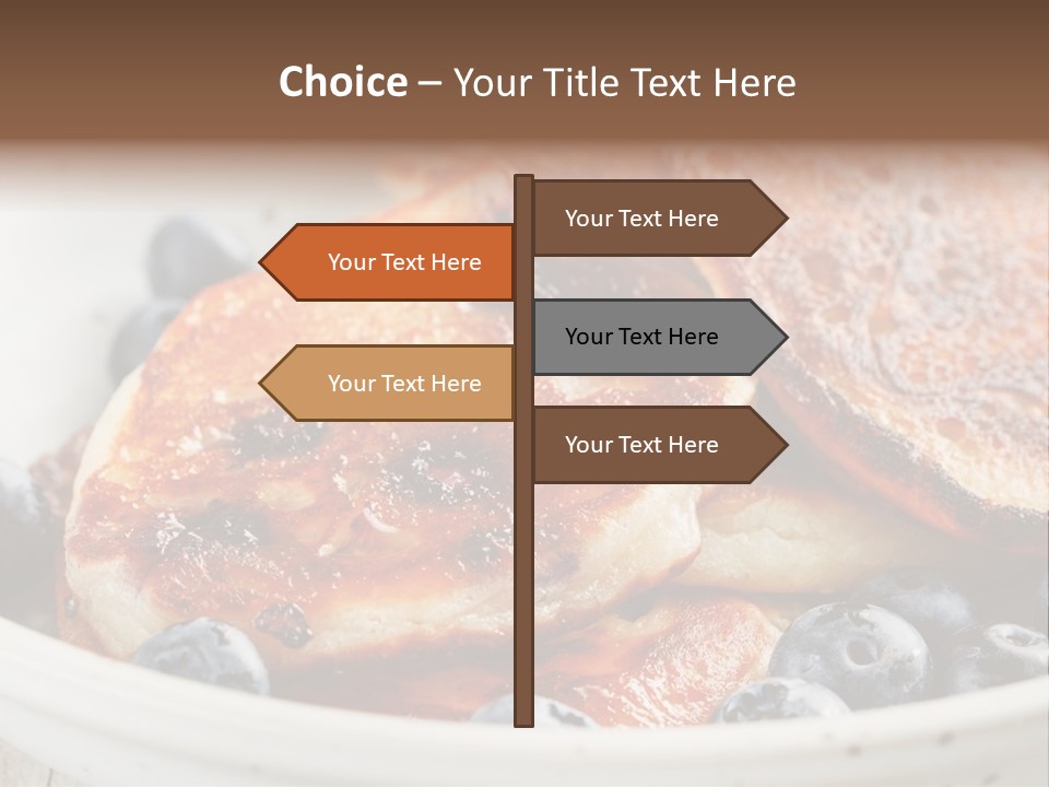 A White Bowl Filled With Pancakes And Blueberries PowerPoint Template