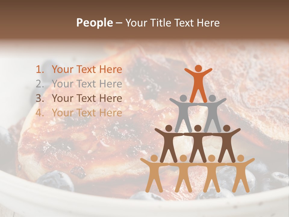 A White Bowl Filled With Pancakes And Blueberries PowerPoint Template