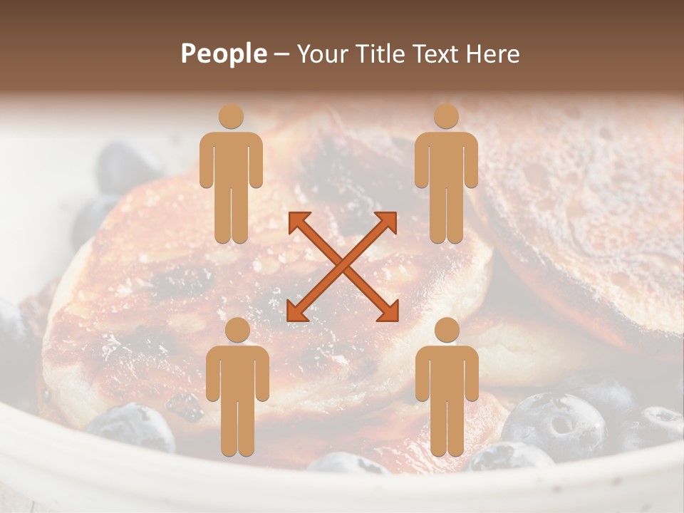 A White Bowl Filled With Pancakes And Blueberries PowerPoint Template