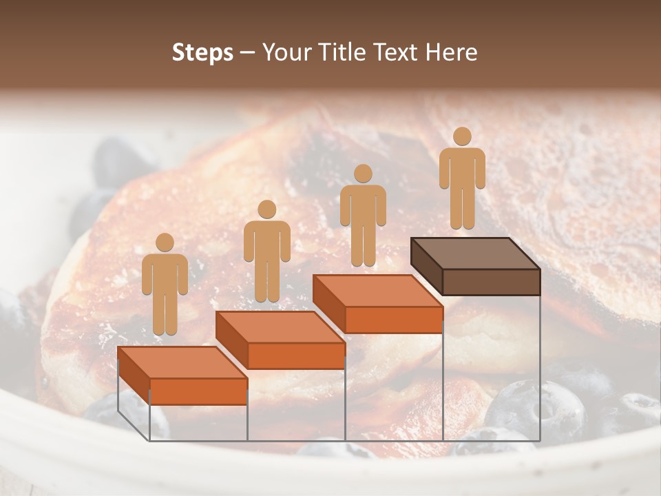 A White Bowl Filled With Pancakes And Blueberries PowerPoint Template