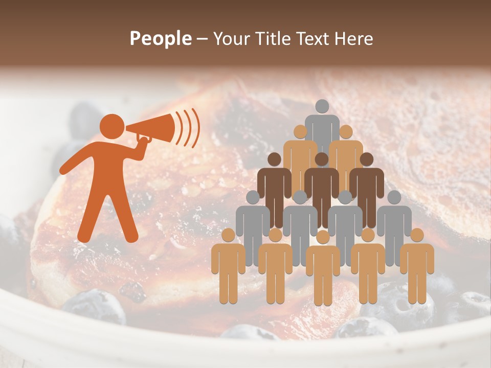 A White Bowl Filled With Pancakes And Blueberries PowerPoint Template