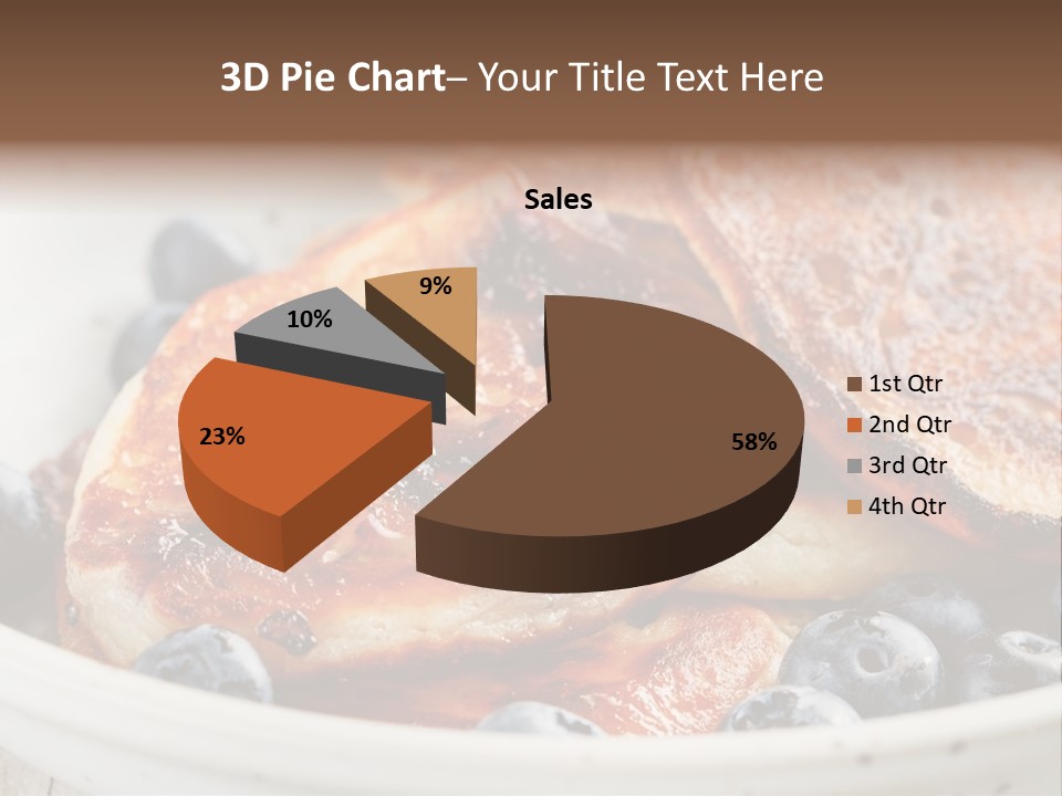 A White Bowl Filled With Pancakes And Blueberries PowerPoint Template