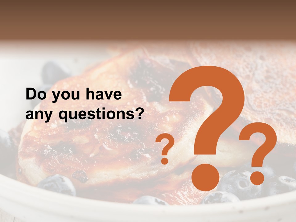 A White Bowl Filled With Pancakes And Blueberries PowerPoint Template