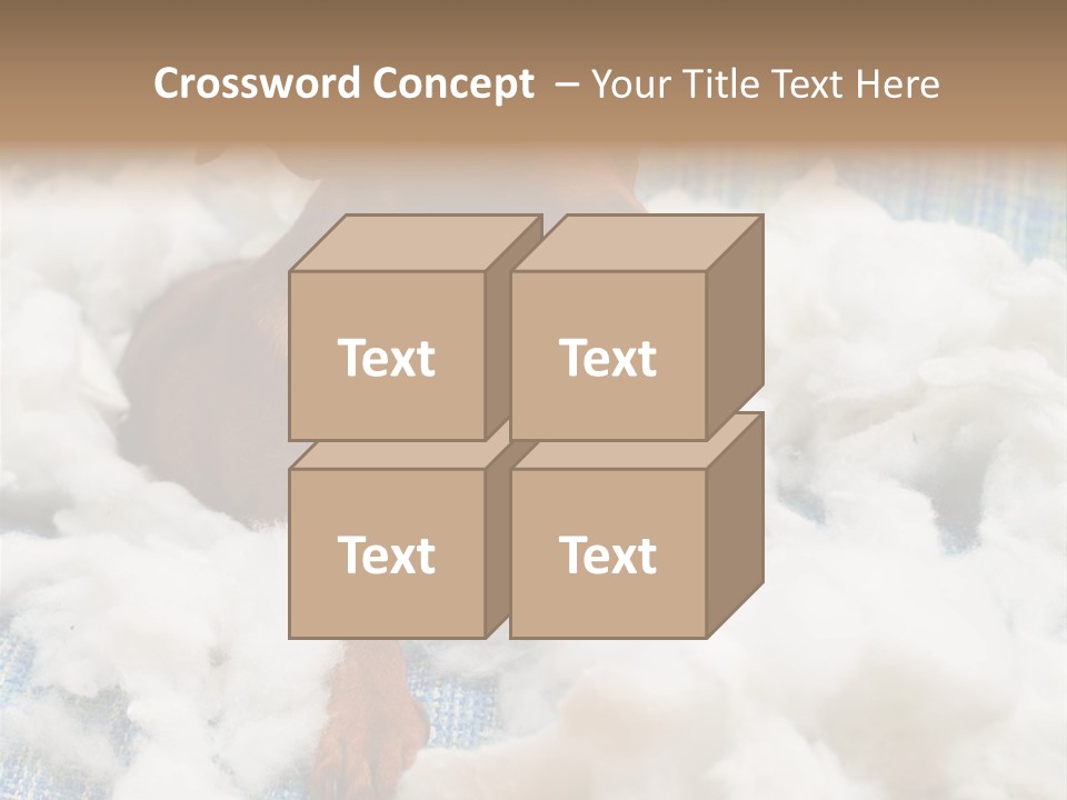 A Brown Dog Sitting On Top Of A Pile Of Cotton PowerPoint Template