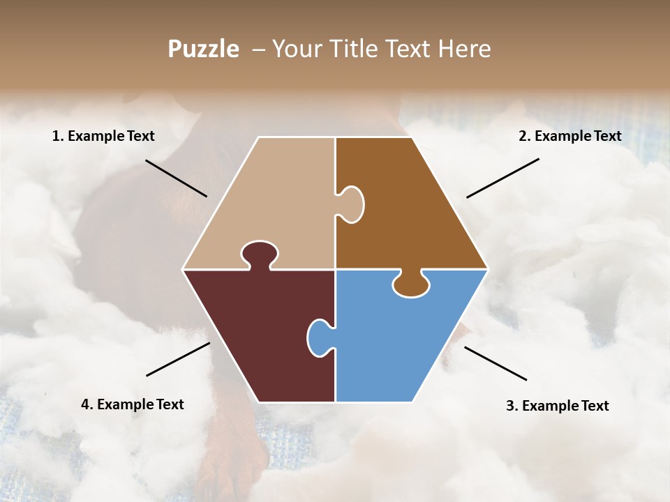 A Brown Dog Sitting On Top Of A Pile Of Cotton PowerPoint Template