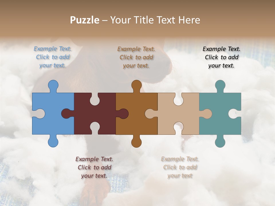 A Brown Dog Sitting On Top Of A Pile Of Cotton PowerPoint Template