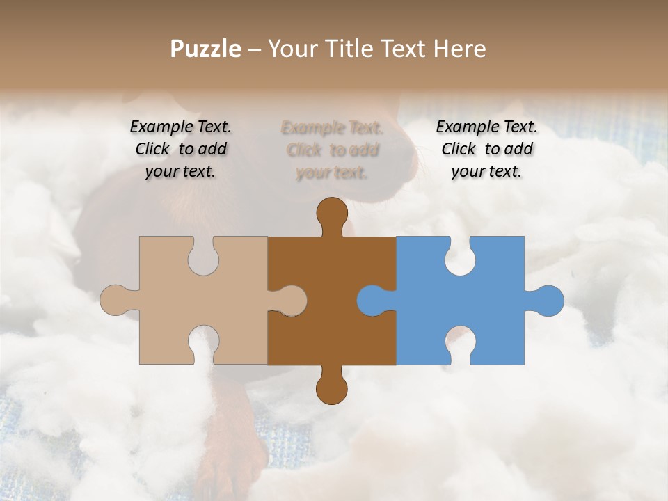 A Brown Dog Sitting On Top Of A Pile Of Cotton PowerPoint Template