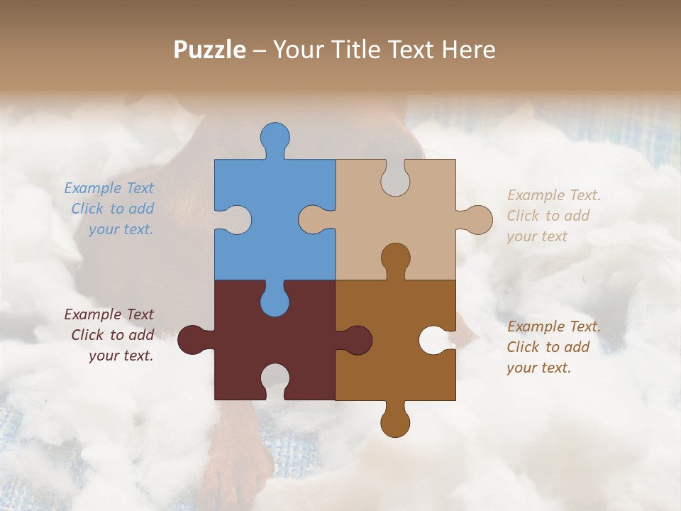 A Brown Dog Sitting On Top Of A Pile Of Cotton PowerPoint Template