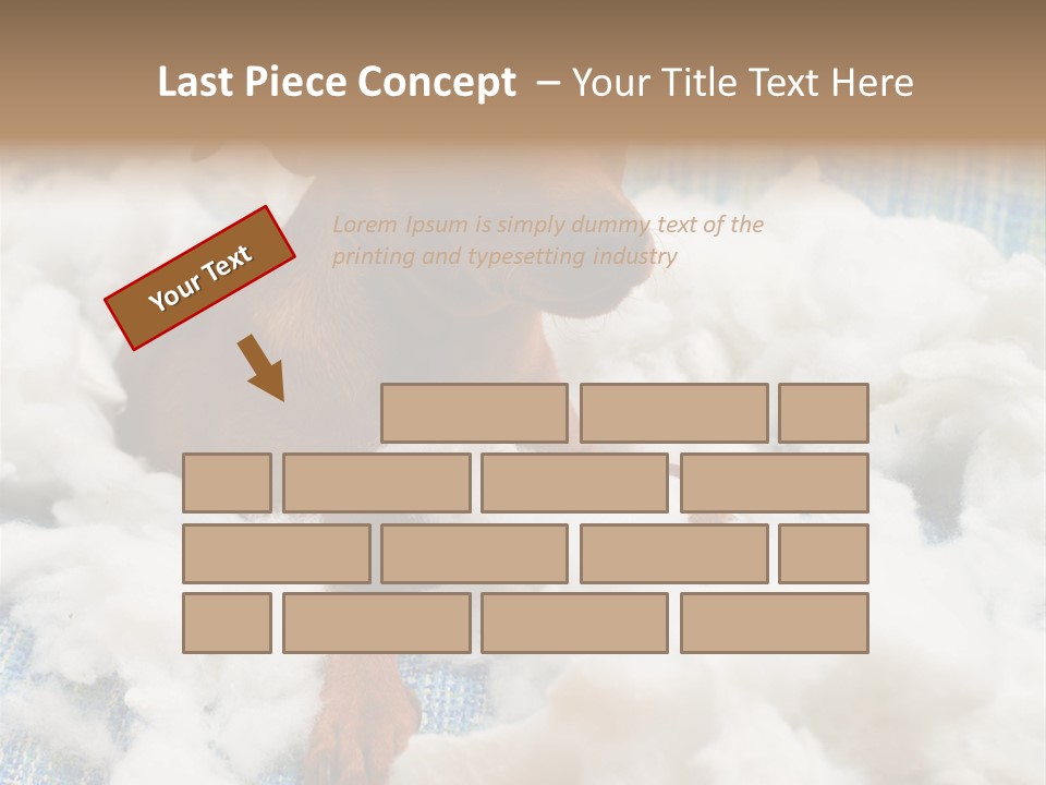 A Brown Dog Sitting On Top Of A Pile Of Cotton PowerPoint Template