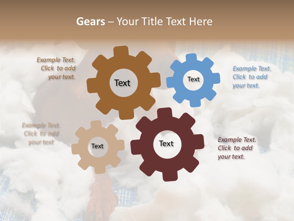 A Brown Dog Sitting On Top Of A Pile Of Cotton PowerPoint Template